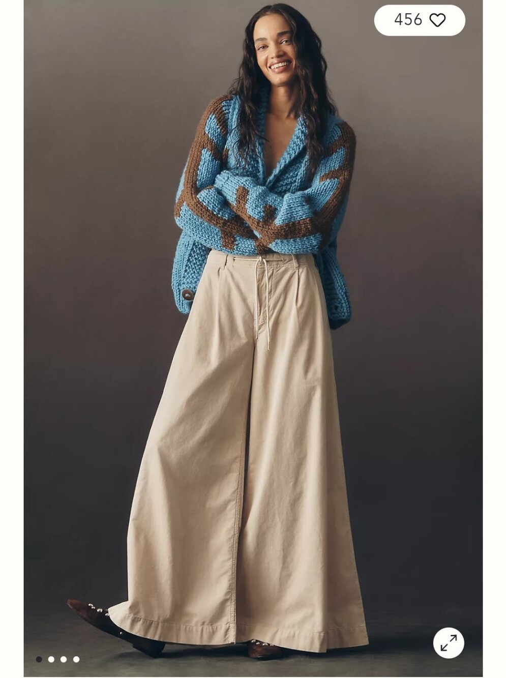 Pilcro Tie-Waist High-Rise Wide-Leg Trouser Jeans in Neutral Size 27 Nwt